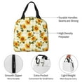 thumbnail image 3 of KLL Light Green Plaid Sunflower Print Insulated Lunch Bag Women, Reusable Cute Tote Lunch Box for Adult & Men, Leakproof Cooler Lunch Bags for Work Office Travel Picnic, 3 of 5