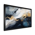 thumbnail image 2 of Designart "Ink Interpretation Gold and Blue Abstract Marble I" Abstract Framed Wall Art Decor - Modern Gold Abstract Marble Entryway Framed Wall Art Print, 2 of 6