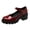 Wine, variant on Women’s Non-Slip Square Heel Work Shoes Breathable Buckle Strap Round Toe Casual Footwear for Office Daily Comfort All-Season Wear