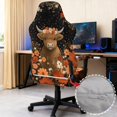 thumbnail image 3 of SCRAWLGOD Highland Cow Daisy Floral Print Red Black Print Gaming Chair Cover with Armrest Cover, Wear Resistant Computer Chair Slipcovers with Elastic Bottom Dustproof Chair Seat Protector, 3 of 7