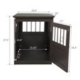 thumbnail image 3 of Pefilos 27" Dog Crates for Small and Medium Dogs, Wooden Dog Cage Furniture Table, Dog Kennel for Indoor, Dog House with Side Slats, Brown, 3 of 12