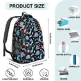 thumbnail image 5 of Black Cartoon Dinosaurs Eggs Pattern Cute School Backpack Bag with Padded Back and Adjustable Shoulder Straps 16.9 X 12.6 X 5.9 Inches, 5 of 5