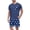 16 Navy Blue Star, variant on Airmenty Men's Pajama Set Short Sleeve Sleepwear Crew Neck 2-Piece Pajama Loungewear with Pocket Pajamas For Men