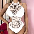 thumbnail image 2 of TSADFHJI Lingerie Mystérieuse Transparente pour Femmes Ensemble Lingerie Mystérieuse Bretelles Combinaison Ajourée Lingerie Mystérieuse Taille Unique Blanc, 2 of 7
