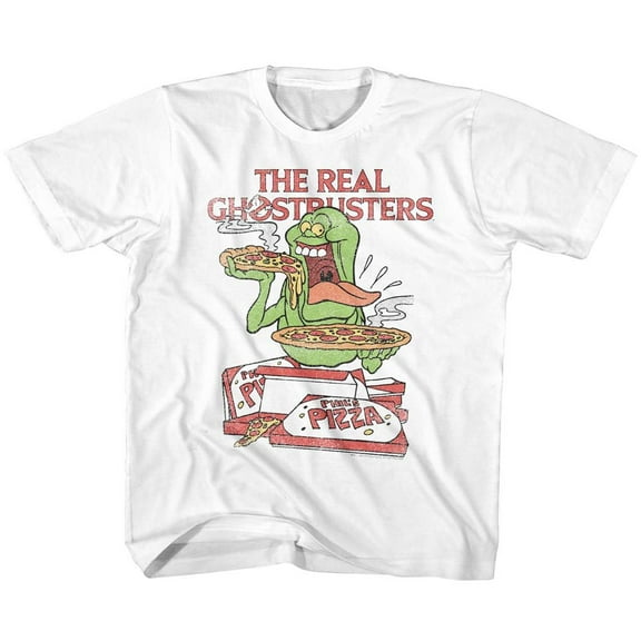 The Real Ghostbusters Slimer And Pizza White Toddler T-Shirt