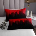 thumbnail image 3 of Abstract Ombre Quilt Set Kids Teens Rasberry Red and Black Girls Bedspread Set Twin Size,Modern Stripes Line Art Coverlet Set Gradient Graffiti Decor,Watercolor Oil Painting Room Decor, 3 of 3