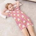 thumbnail image 6 of Silky Satin Kids' Pajama Set Breathable & Smooth Unisex Button-Down Pajamas Ice Cream Pattern Small, 6 of 8