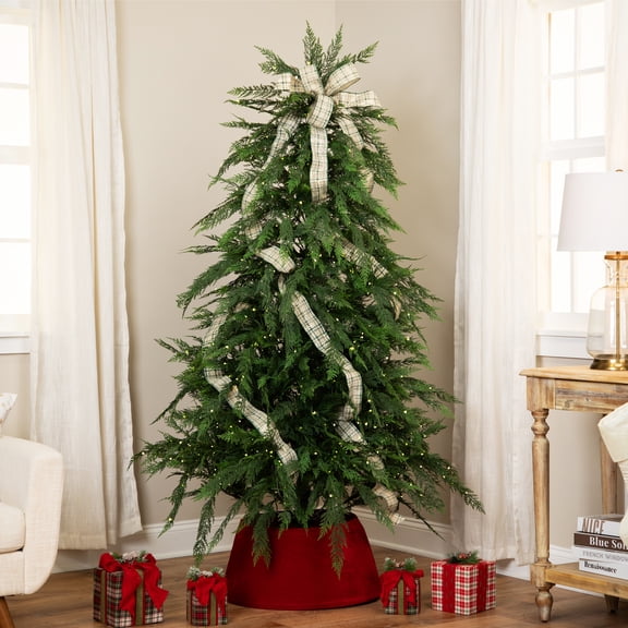 Northlight Pre-Lit Medium Weeping Cedar IPT Artificial Christmas Tree - 7.5' - Dual Color LED Lights