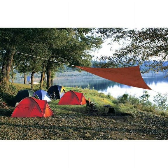 Ready-to-Hang Polyethylene Walnut Triangle Shade Sail Canopy - 120 x 120 in.