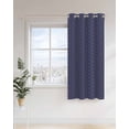 thumbnail image 4 of Geometric Line Thermal Insulated Blackout Curtains for Bedroom 45 Length Yellow Border Indigo Blue Background Room Darkening Curtain 1 Panel Grommet Window Curtain Drape for Living Room Nursery Room, 4 of 7