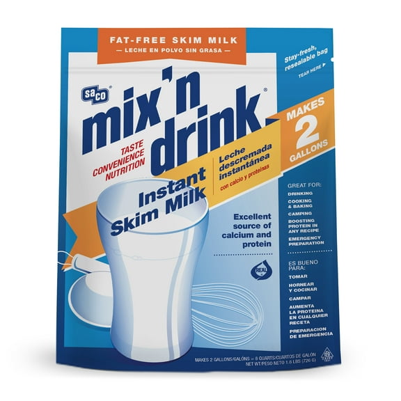Saco Mix 'n Drink, Instant Powdered Skim Milk, 25.6 oz