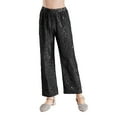 thumbnail image 3 of Lejafay Kids Girls Sparkly Sequins Dance Pants Elastic Waist Bottoms Trousers Hip Hop Jazz Disco Dancewear Black 10, 3 of 7