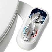 Bidet Attachment for Toilet Warm Water Left - Hot and Cold Self-Cleaning, Dual Nozzle, Non-Electric Bidet Attachment for Toilet Seat, Adjustable Water Pressure, Rear and Feminine Wash, Lever Control