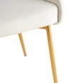 thumbnail image 3 of MOJAY Velvet Upholstered Dining Chairs, Dining Table Chairs with Golden Metal Legs, Living room Chairs, Set of 2, White, 3 of 10