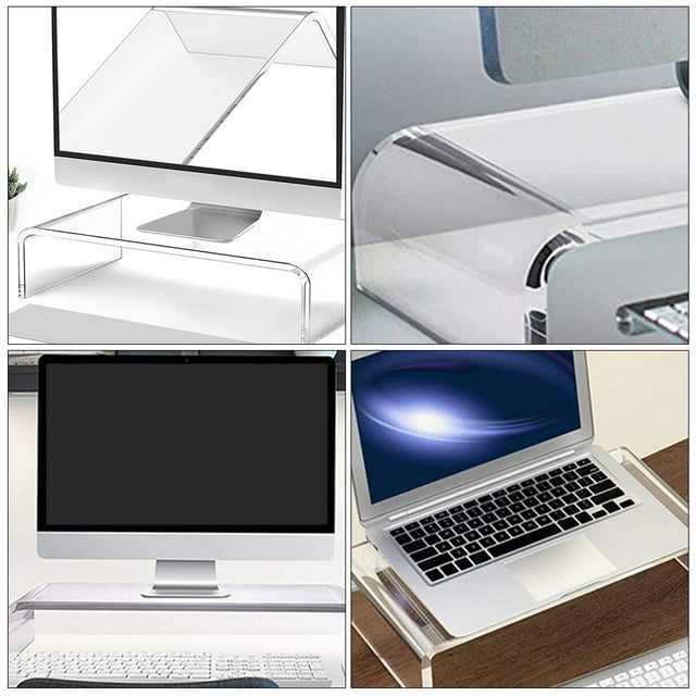 CHICHUMID Soporte Acrílico Transparente Para Monitor Con Almacenamiento Y Ergonómico Para Oficina