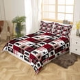 thumbnail image 3 of Juego de cama de rejilla de rayas, funda nórdica con siluetas de animales para niños adolescentes., 3 of 7