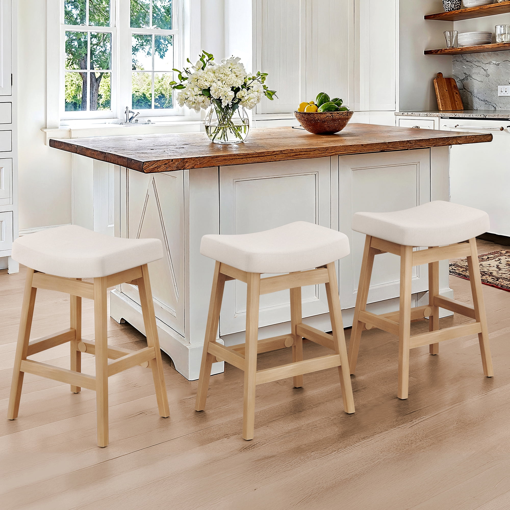椅子 Caraway Costway 2-Piece 29'' Kitchen Counter Barstool Set, Swivel Wood