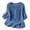 A Blue, variant on Womens Tops V Neck 3/4 Sleeve Buttons Embroidery Shirts Casual Cotton Loose Breathable Lightweight Womens Summer Blouses,Sizes M-3XL