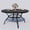 Round table-53inch, variant on SUNCROWN 37" Black Patio Outdoor Dining Table Metal Steel Slat Square Bistro Table for Porch Deck Garden Backyard Poolside, 1.57" Umbrella Hole