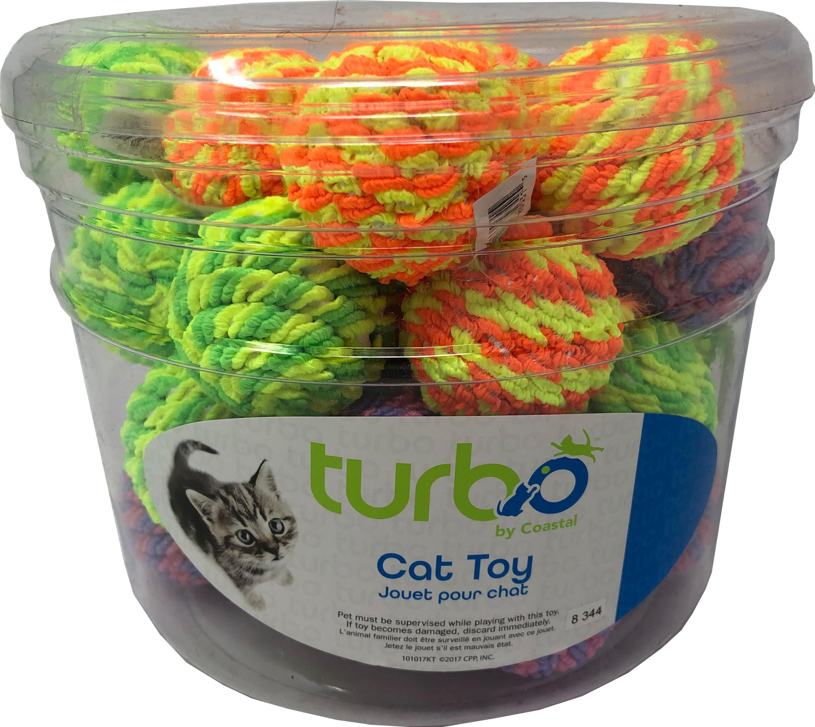 Pet Rattle Ball Coastal Pet Products Turbo Rattle Balls Cat Toy Canister Multi 36 Piece ...