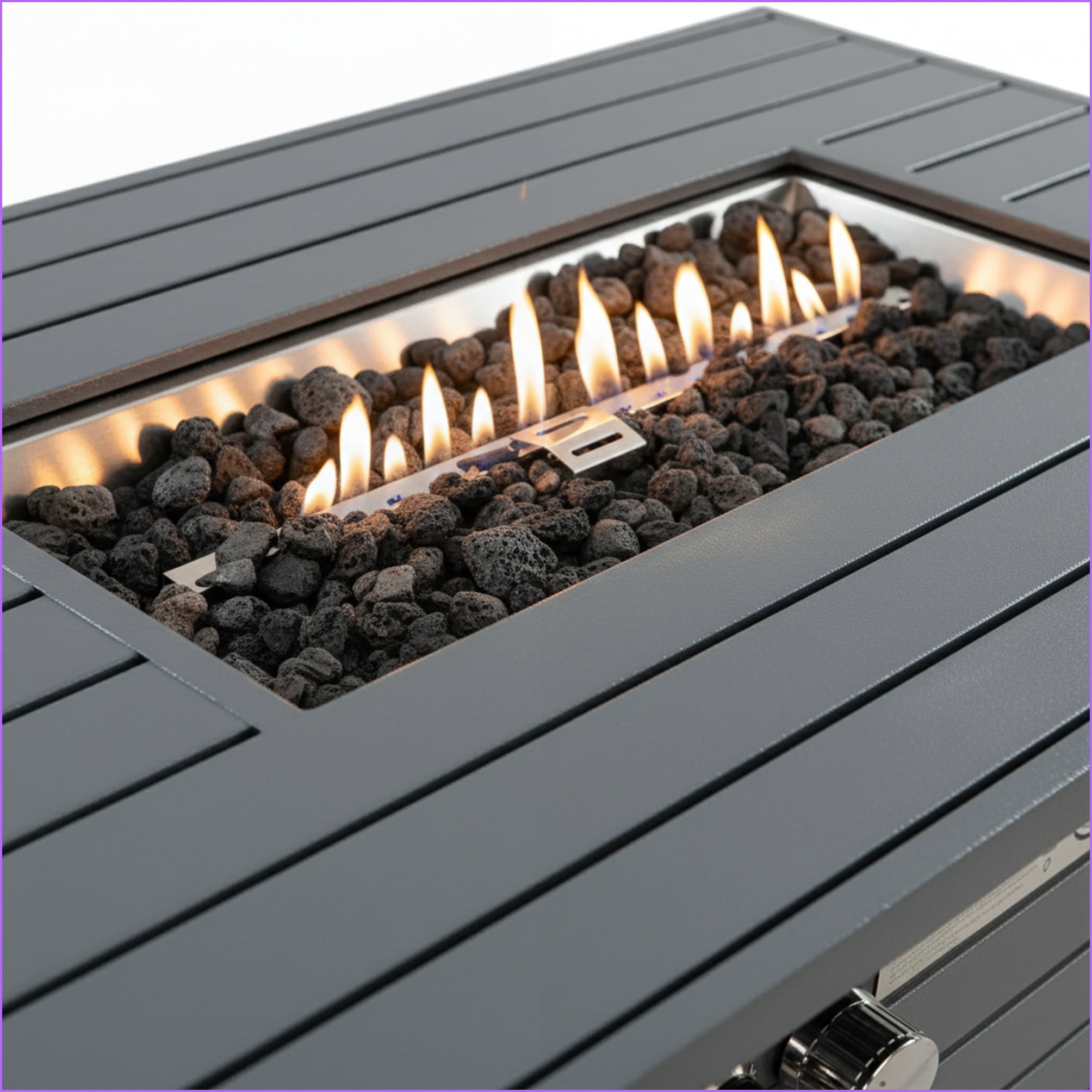 Outdoor Stoves | Estufas al Aire Libre | 42" Modern Off-White Fire Pit Table | For Patio Backyard | Steel