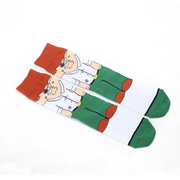 Cartoon Socks, Womens & Mens Fun Novelty Crew Character 360 Degree Artwork Designed Socks