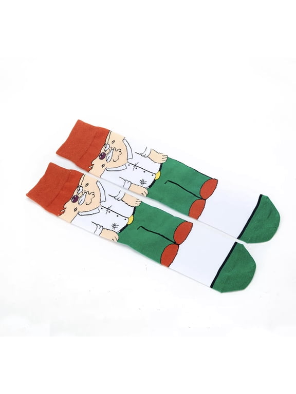 Cartoon Socks, Womens & Mens Fun Novelty Crew Character 360 Degree Artwork Designed Socks