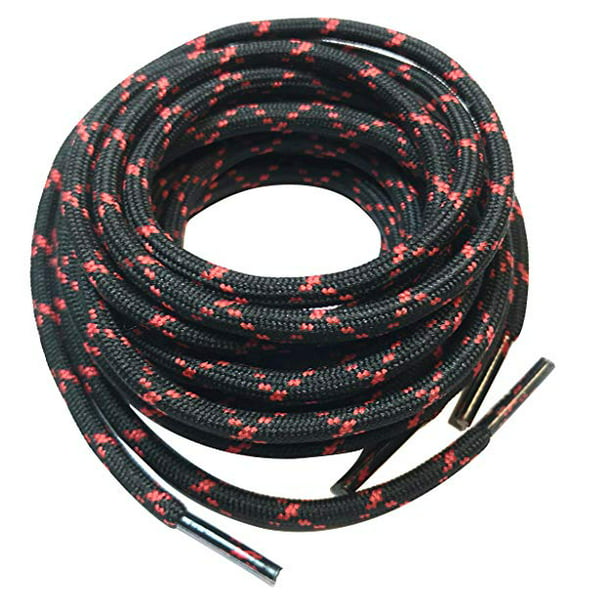 3 Pairs Heavy Duty Black Red Spot Boot Laces Shoelaces