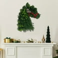 thumbnail image 4 of XIEULQP Equestrian Horse Head Wreath for Farmhouse Front Door - Rustic Christmas Garland for Entryway and Wall Decor, Natural-looking Design with Western Theme for Seasonal Display​, 4 of 6