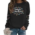 thumbnail image 4 of Aofany Christmas Sweatshirts for Women Merry Christmas Graphic Print Long Sleeve Shirts Xmas Crewneck Pullover Casual Blouse Tops, 4 of 7