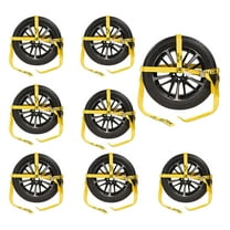 8 Pack Products Heavy Duty Car Tie Down Straps for Trailers - 2" x 10' Durable Webbing Car Hauler Straps 10,000 lbs Break Strength Tire Straps for A Car Trailer, Truck, Utv, Wheel Straps