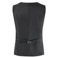 thumbnail image 3 of UTTOASFAY Mens Coats Outerwear Winter Fashion Vintage formal Business Men'S Breasted Vest V-Neck Waistcoat Waist Vest Flash Picks Black Xxxxxl, 3 of 6
