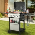 thumbnail image 2 of 2 in 1 Propane Gas Grill and Griddle Combo, 3 Burner Griddle Grill Combo with Folding Side Tables & Hanging Basket, 36,900BTU Stainless Steel Propane Grill for Outdoor Cooking, 2 of 9