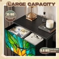thumbnail image 2 of Dresser for Bedroom with 4 Storage Drawers Decorative Sunflower Glass Panel Stained Glass Dressers Chest of Drawers Steel Framed Fabric Closet Organizers for Dorm Entryway, 2 of 8