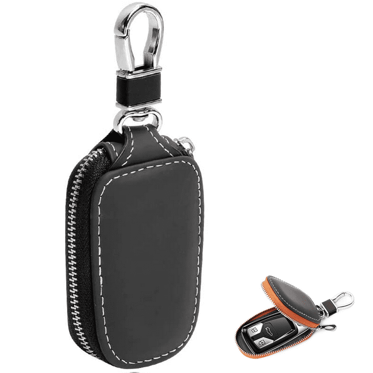 Car Key Case Holder Leather Car Key Chain Bag Car Remote Key Fob for Car  Keychain Zipper Bag 