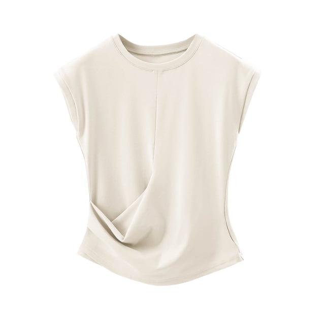 Yuyuzo Pyjamas pour Femmes Manches Courtes Col Rond sous-Vêtements Doux Confortables Couche de Base Vêtements de Détente
