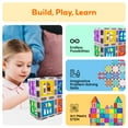thumbnail image 2 of PicassoTiles Window & Door Clip-On Magnetic Blocks, Magnet Tiles Construction Toy Set, STEM Educational Learning Kit, Stacking Blocks for Kids Ages 3+, 2 of 13