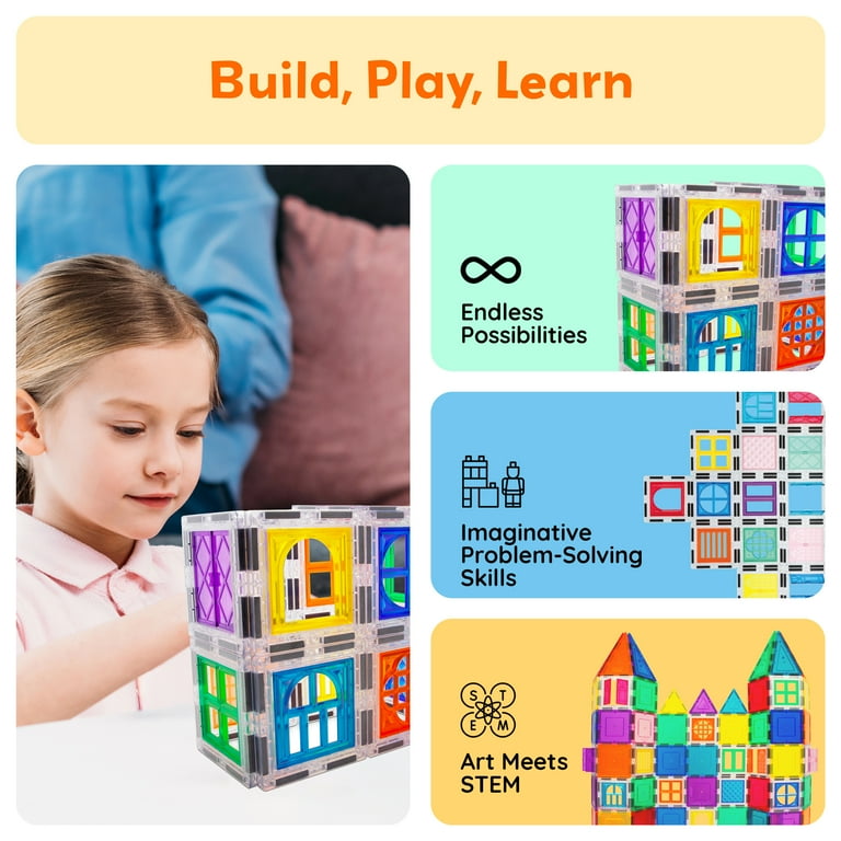 PICASSO TILES, Window & Door Magnetic Blocks, 30 pcs STEM