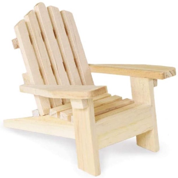 Multicraft Beach Adirondack Chair Miniature Wood For Dollhouses Displays Crafting Diy 5 Inches Unpainted By Brand Com Inches Unpainted Wood Adirondack Chair, How To Make Miniature Outdoor Furniture