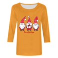 thumbnail image 4 of qelini Womens 3/4 Sleeve T Shirts Dwarf Print Pullover Basic Tee Crewneck Lightweight Tunic Casual Holiday Blouses, 4 of 5