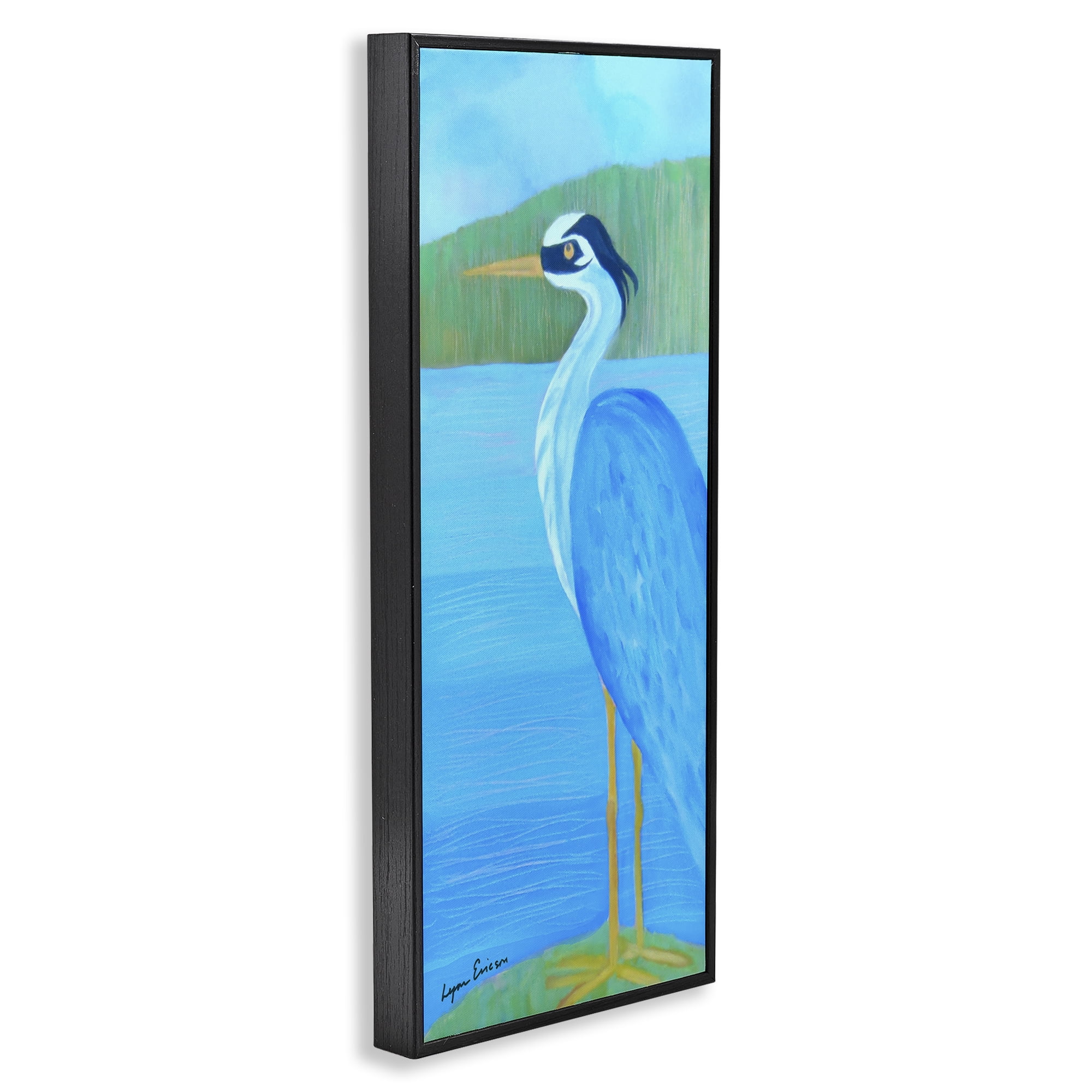 Stupell Industries Great Blue Heron Black Framed Giclee Art, design by Lynn Ericson Fine Art