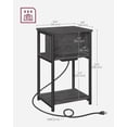 thumbnail image 5 of VASAGLE Side Table with Charging Station, 3-Tier End Table with USB Ports and Outlets, Nightstand for Living Room, Bedroom, 11.8 x 13.4 x 22.8 Inches, Plug-in Series, Misty Gray and Black, 5 of 5