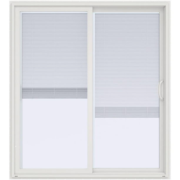 72 In X 80 V 4500 White Prehung Right Hand Sliding Vinyl Patio Door With Blinds Com Hand Sliding Vinyl Patio Door, Jeld Wen 4500 Sliding Door