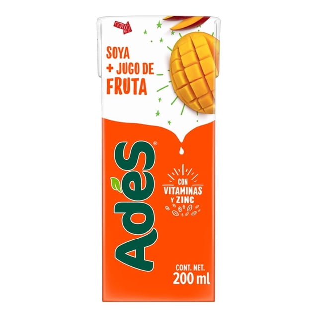 Alimento líquido de soya Ades sabor mango 200 ml