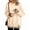 44-Beige, variant on 2 In 1 Layered Sweatshirts For Women Drop Shoulder Crewneck Long Sleeve Top Oversized Casual Fall Blouse