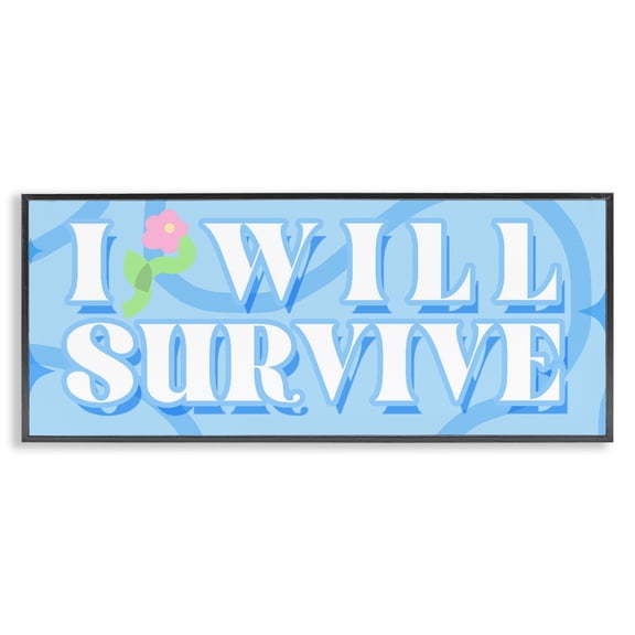 Stupell Industries Modern Groovy I Will Survive Black Framed Giclee Art, 24 x 10, by Lil' Rue