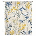 thumbnail image 2 of Yellow Blue Flowers Sheer Curtains 96 Inches Long, Watercolor Botanical Floral Plants Light Filering Curtains, Privacy Drapes Simi Floor to Veiling Curtain for Living Room Large Window Treatment, 2 of 9