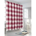 thumbnail image 3 of Shower Curtain Wine Red Buffalo Check Plaid Shower Curtains for Bathroom, Waterproof Polyester Shower Curtain Set with Hooks, Standard Size 66" x 72" Farmhouse Style, 3 of 6