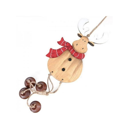 Lighted Christmas Bells VICOODA Christmas Wooden Elk Bells Decoration Pendant Christmas Tree Bell Pendant Christmas Ornaments 1 PCS ()