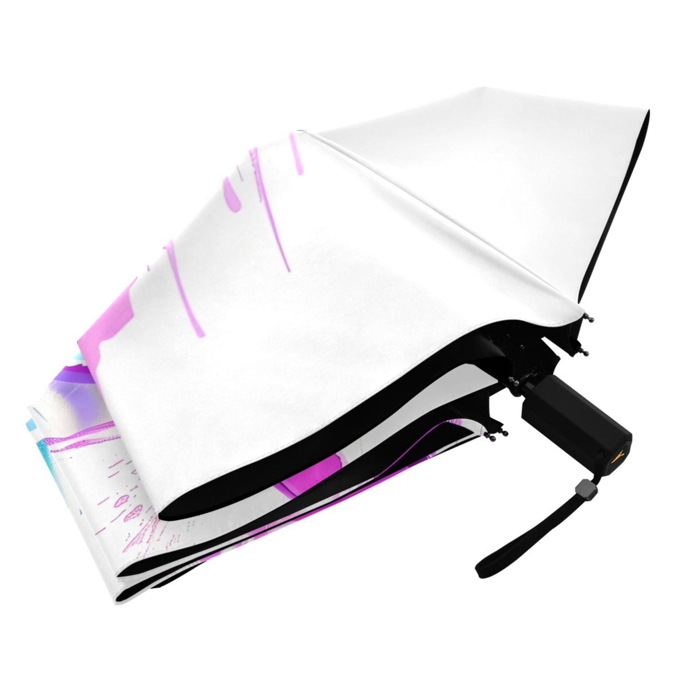 Compact Sun Umbrella Windproof Travel Umbrellas for Rain Strong Portable UV Protection Fierce Fantasy Shark